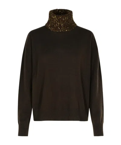 FABIANA FILIPPI FABIANA FILIPPI SEQUINNED HIGH NECK KNITTED JUMPER