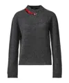 Fabiana Filippi Cashmere Sweater With Sequin Collar In Gray