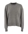 Fabiana Filippi V Neck Sweater With Sequin Trim Detail In Gray