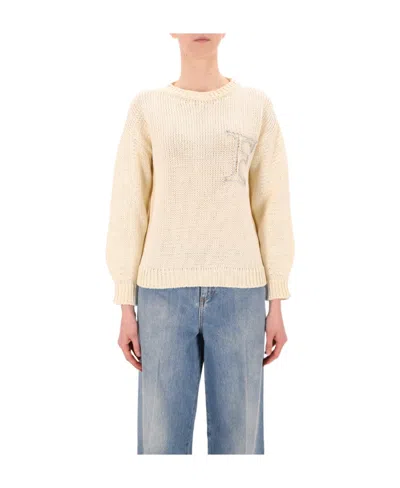 Fabiana Filippi Long-sleeved Sweater In Nude