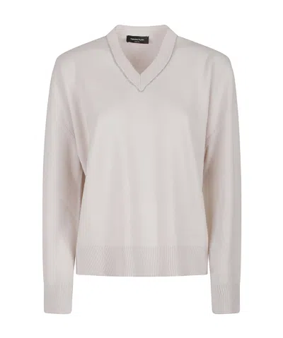 Fabiana Filippi Long-sleeved Sweater In White