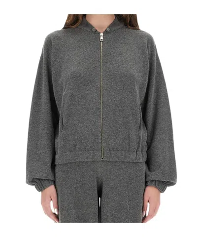 Fabiana Filippi Long-sleeved Sweatshirt In Gray