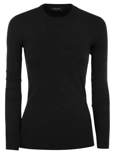 Fabiana Filippi Long Sleeved T Shirt In Jersey In Black