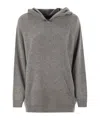 Fabiana Filippi Long-sleeves Ribbed Hoodie In Gray