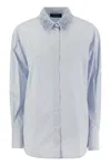 Fabiana Filippi Long Striped Poplin Shirt In White