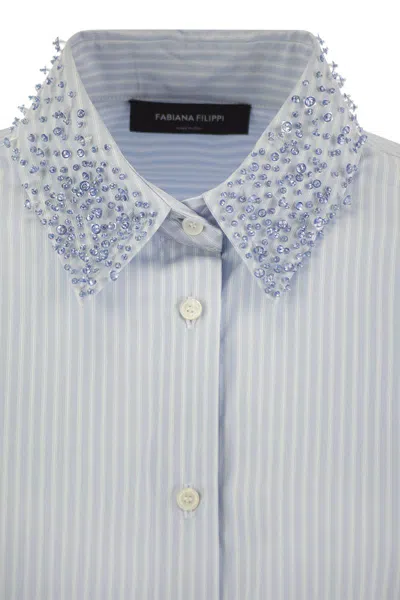 FABIANA FILIPPI FABIANA FILIPPI LONG STRIPED POPLIN SHIRT