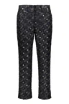 Fabiana Filippi Patterned-jacquard Cropped Trousers In Blue