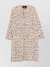 Fabiana Filippi Longline Coat With Button Detail And Sleeves In Neutral