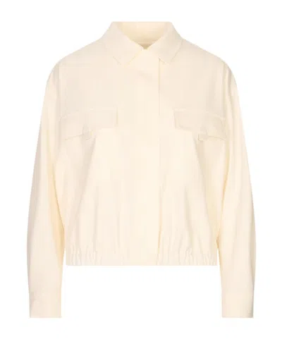 Fabiana Filippi Techno Embellished Elasticated-hem Bomber Jacket In Neutral