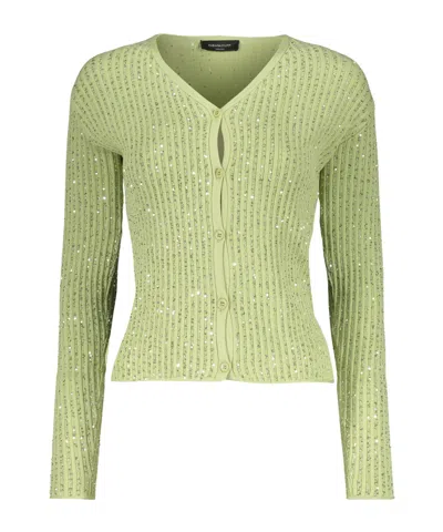 Fabiana Filippi Sequin-embellished Cardigan In Green
