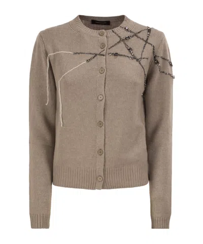 Fabiana Filippi Long-sleeve Single-breasted Cardigan In Multi