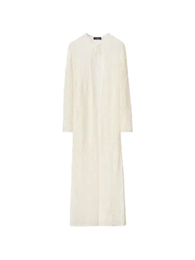Fabiana Filippi Long-sleeve Tie-neck Cardi-coat In White