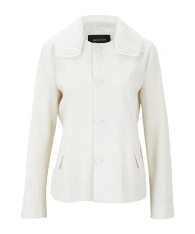 Fabiana Filippi Long-sleeved Single-breasted Jacket In White