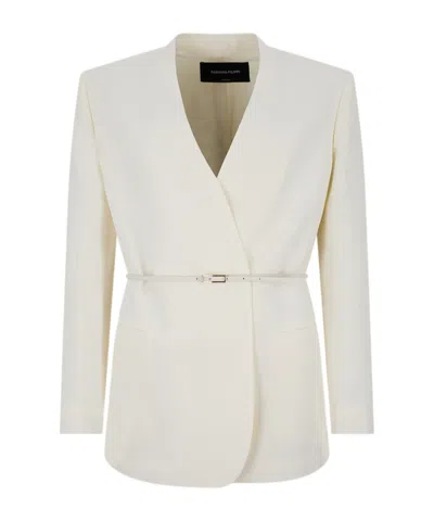 Fabiana Filippi Long-sleeved Suit Jacket In Neutral