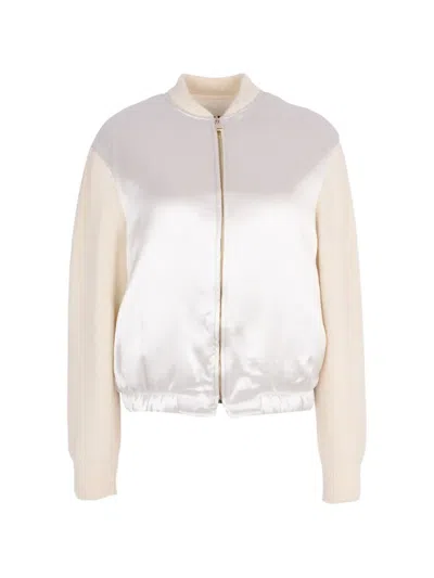 Fabiana Filippi Long-sleeves Bomber Jacket In White