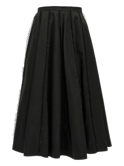 Fabiana Filippi Longuette Skirt With Beaded Embroidery Detail In Black