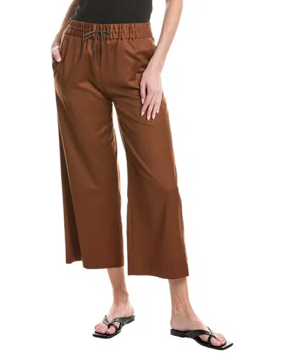 Fabiana Filippi Loose Fit Cropped Wool-blend Trouser In Brown