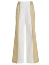 Fabiana Filippi Wide-leg Color-block Pants Side Pockets In White