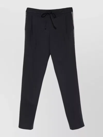 Fabiana Filippi Lounge Trousers Straight Leg Side Stripe Pockets In Black