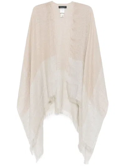 Fabiana Filippi Lurex Cape In Neutrals