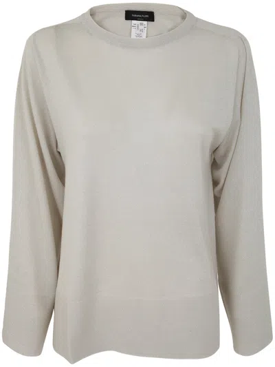Fabiana Filippi Lurex Crew Neck Sweater For Women In Brown