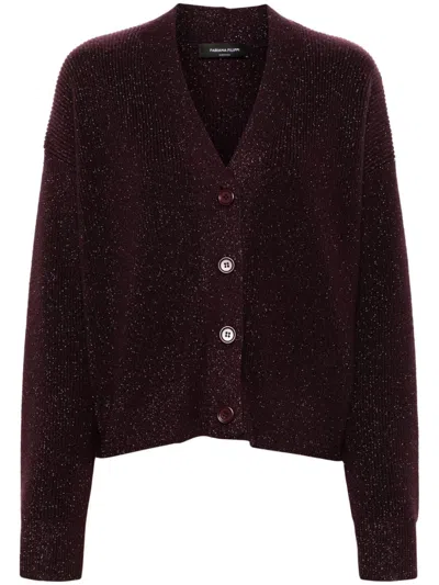 Fabiana Filippi Lurex-detail Cardigan In Pink
