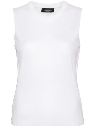 Fabiana Filippi Lurex-detail Fine-knit Top In White