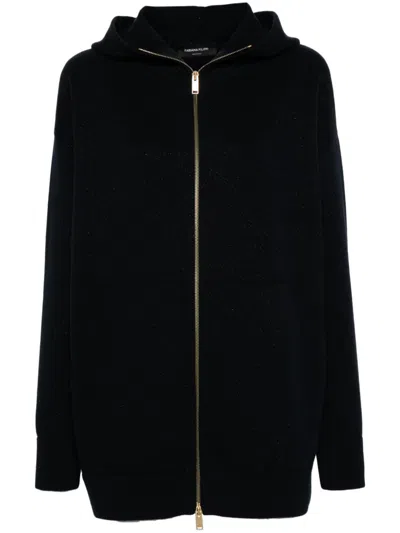 Fabiana Filippi Lurex-detail Hoodie In Blue