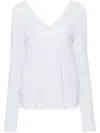 Fabiana Filippi Lurex-detailed Ribbed-knit Cardigan In White