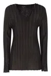 Fabiana Filippi Lurex Hooded Jumper In Brown