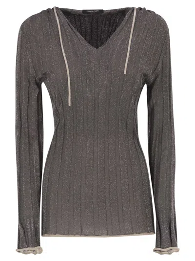 FABIANA FILIPPI LUREX HOODED JUMPER