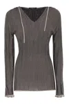 Fabiana Filippi Long-sleeved Sweater In Gray