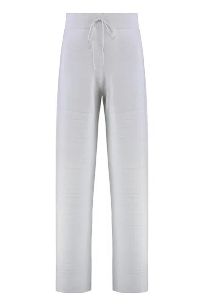 Fabiana Filippi Lurex Knit Trousers In Grey