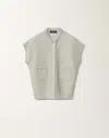 Fabiana Filippi Lurex Knit Tweed Cardigan In Vanilla/aquagreen