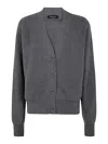 Fabiana Filippi Lurex Long Sleeve Cardigan For Women In Gris