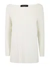 Fabiana Filippi Lurex Long Sleeve Sweater In Blanco