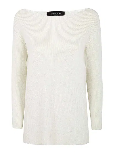 FABIANA FILIPPI SUÉTER CUELLO REDONDO - BLANCO