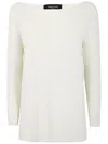 Fabiana Filippi Lurex Long Sleeve Sweater In White