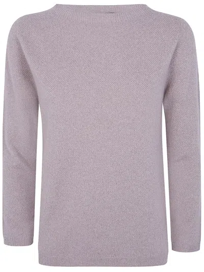 Fabiana Filippi Lurex Platinum Boatneck Sweater In Purple