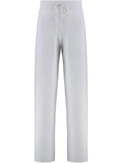 Fabiana Filippi Lurex Straight Trousers In Grey