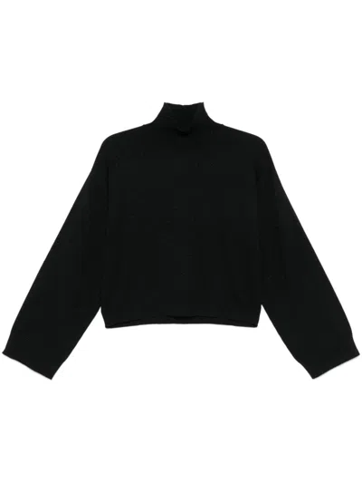 Fabiana Filippi High-neck Wide-sleeve Sweater In Black