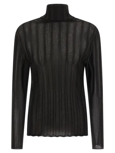 FABIANA FILIPPI LUREX SWEATER SWEATERS AND CARDIGANS BLACK