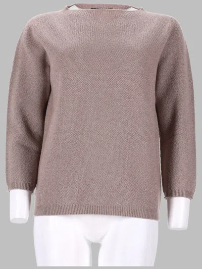 Fabiana Filippi Lurex-threaded Virgin Wool Sweater In Beige