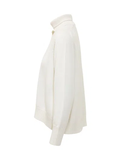 Fabiana Filippi Luxurious Knit Mini Turtleneck Sweater In Rafia