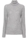 Fabiana Filippi Luxurious Knit Turtleneck Sweater With Cashmere Blend And Elegant Detailing In Grey