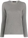 Fabiana Filippi Rib Knitted Long-sleeved Sweater In Grey