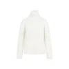 Fabiana Filippi Elegant Cream Turtleneck Sweater In Wool-silk Blend In White