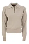 Fabiana Filippi V-neck Rib Trim Knit Polo Sweater