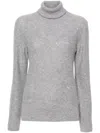 Fabiana Filippi Luxurious Knit Turtleneck Sweater With Cashmere Blend And Elegant Detailing In Gray