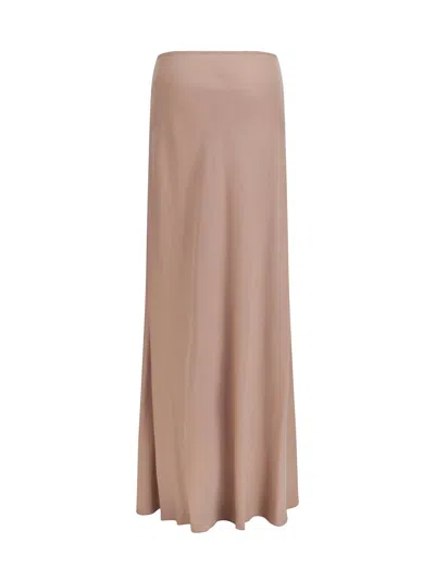 Fabiana Filippi Lyocell Flared Long Skirt In Neutral